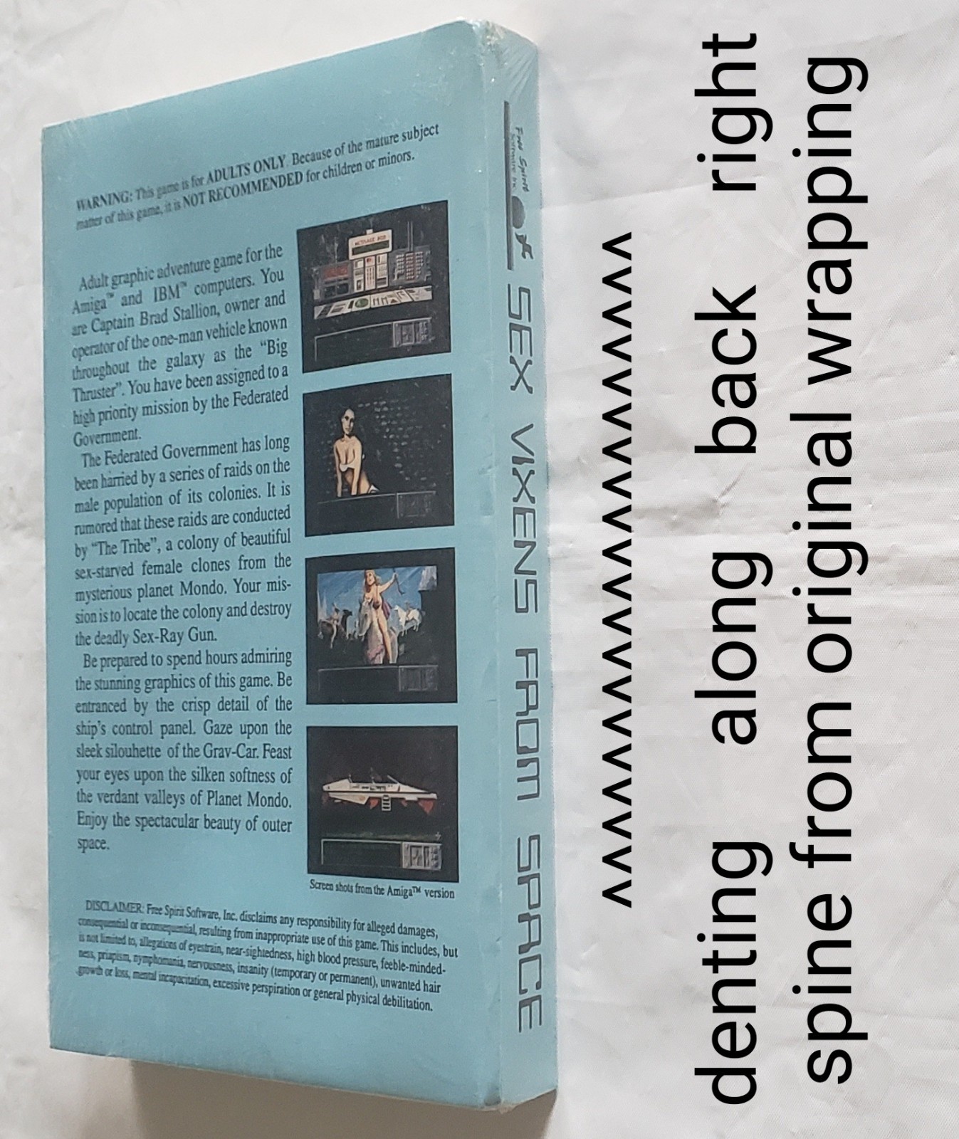 NEW 1988 Amiga SEALED Sex Vixens From Space + Hint Sheets Free Spirit Software