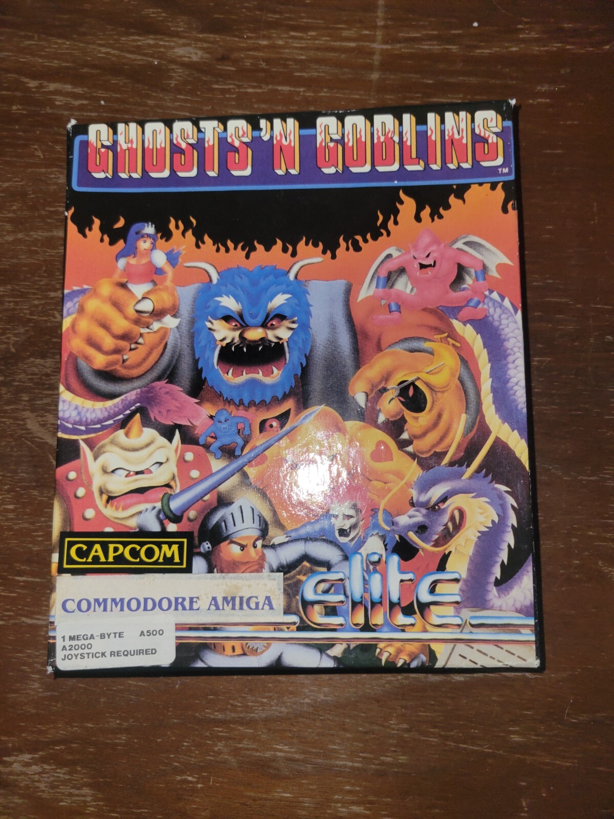 Vintage Ghosts ‘N Goblins Commodore Amiga Elite Big Box CIB Rare Capcom 1990