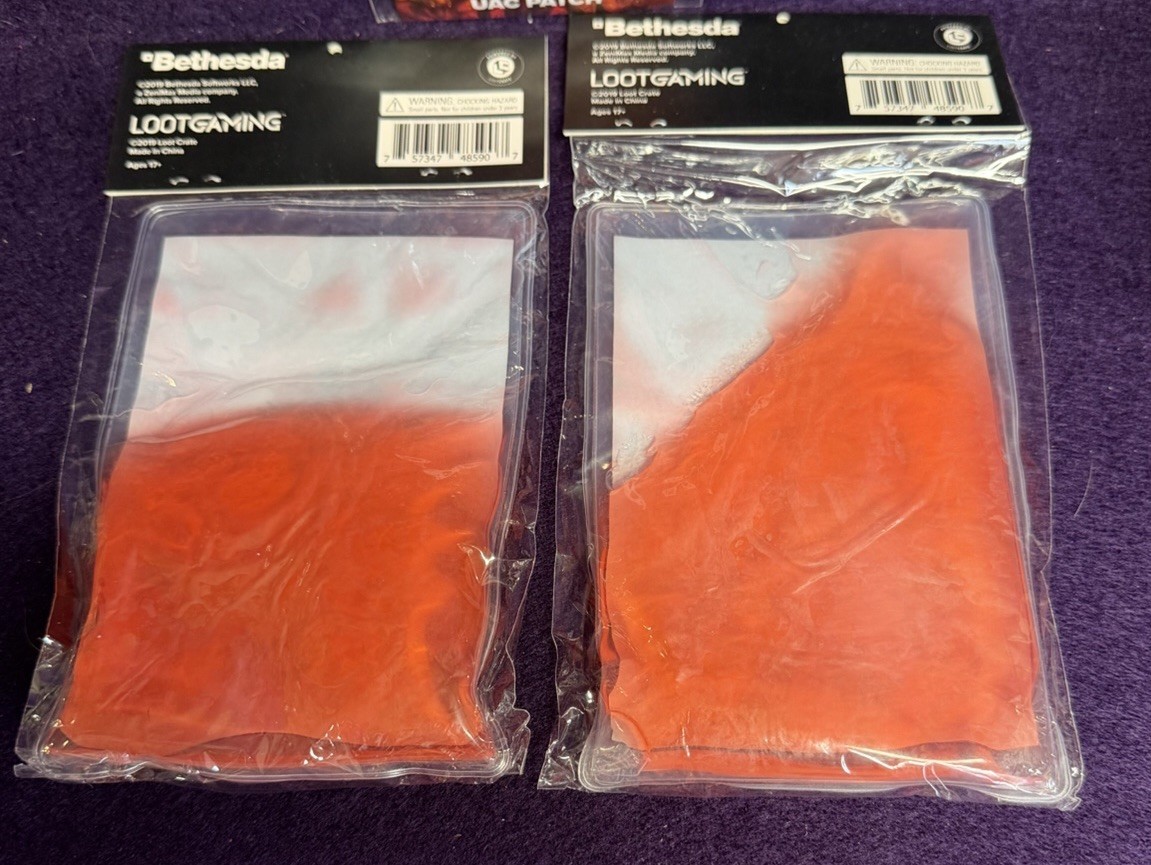 Lot of 3 LC DOOM UAC Union Aerospace Patch & x2 Blood Ice Pack Sets Cacodemon