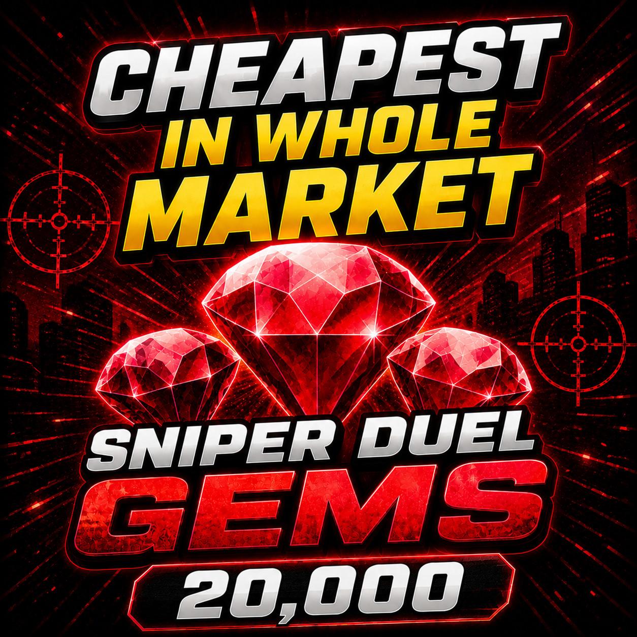 Sniper Duels Gems | 1K-100K Gems | Cheapest in Whole Market | Fast Delivery 🔫