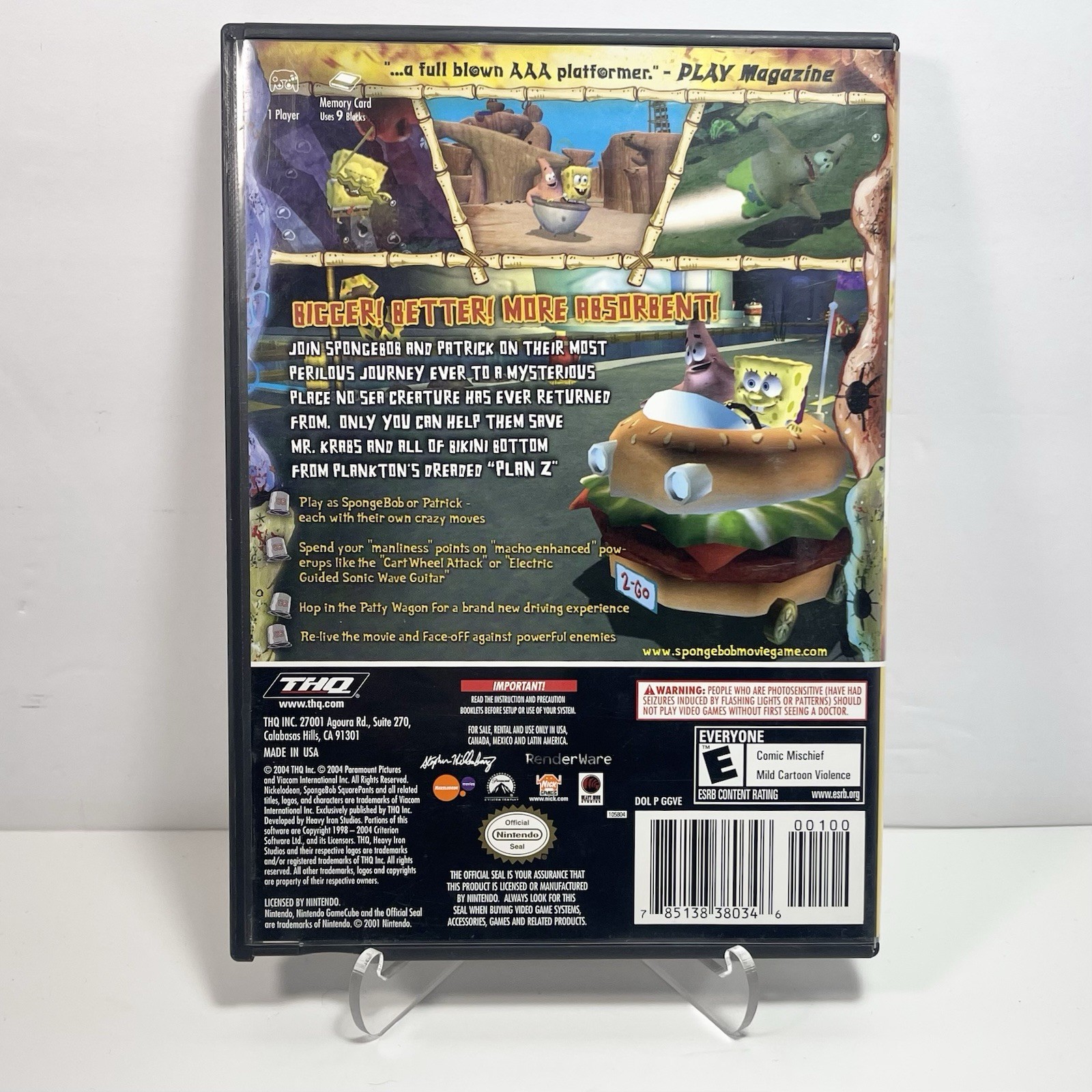 SpongeBob SquarePants Movie Nintendo GameCube (Tested!) – Read – Complete CIB