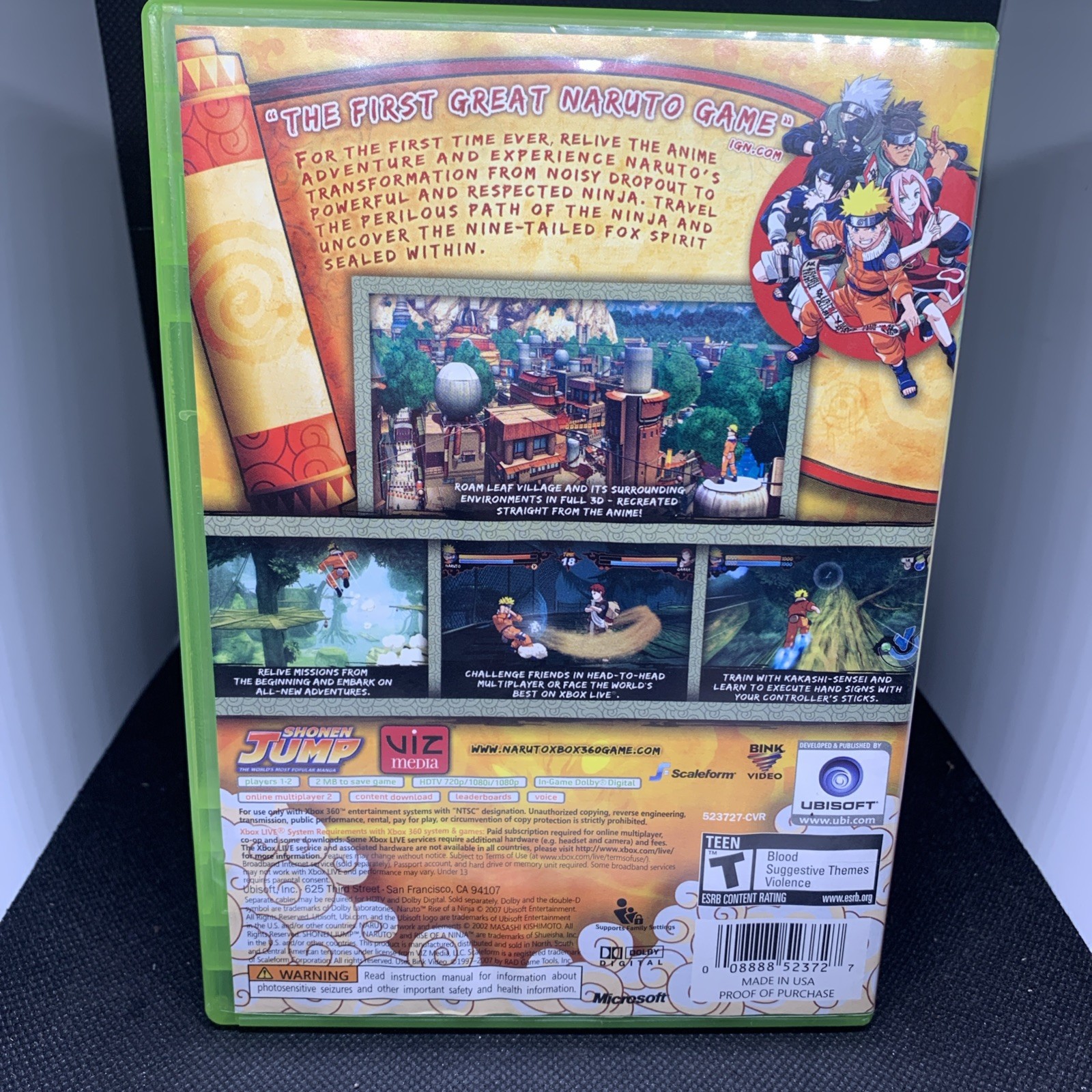 Naruto: Rise of a Ninja (Microsoft Xbox 360, 2007) • No Manual • Mint Disc