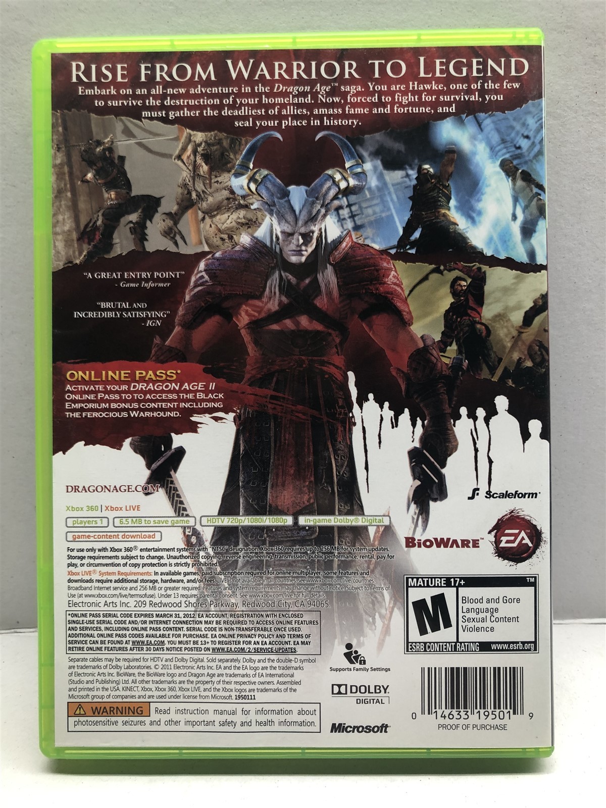 Dragon Age 2 (Xbox 360, 2011) Complete Tested Working – Free Ship