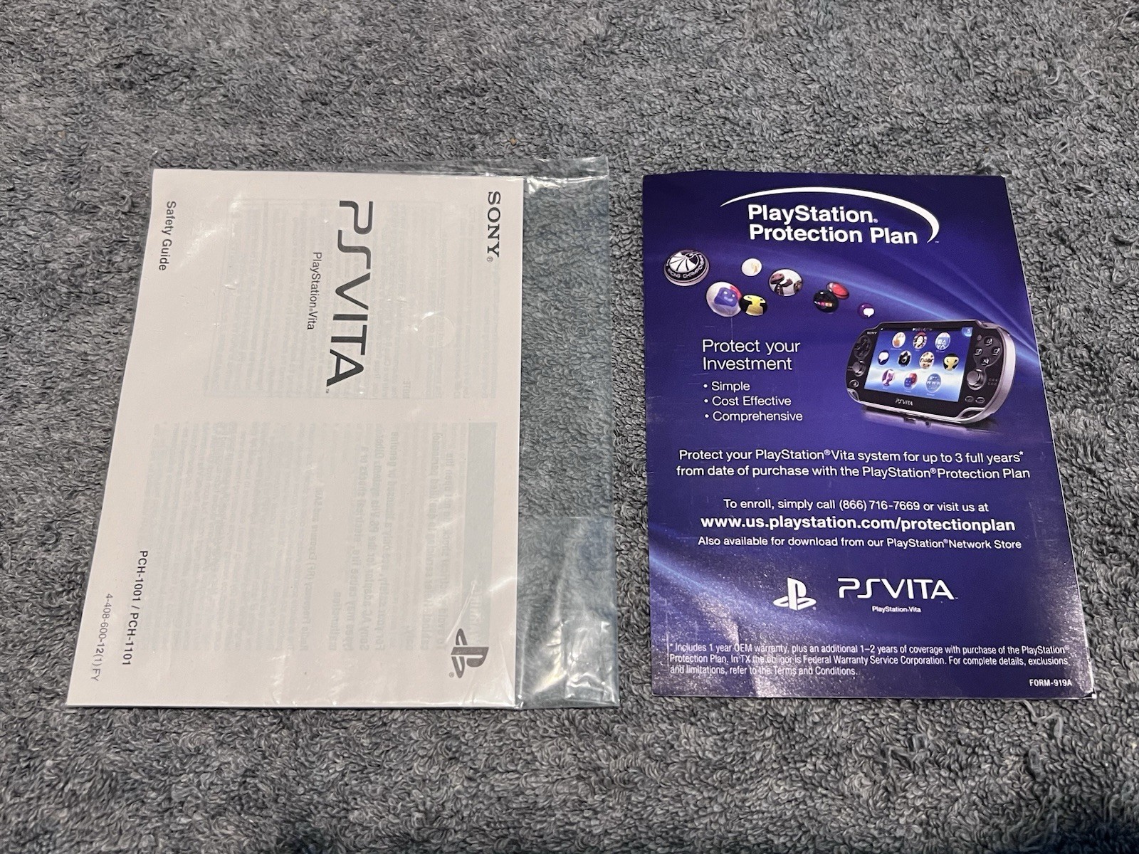 PlayStation Vita PCH-1101 COMPLETE IN BOX Manual Inserts Tested 4GB Memory Card