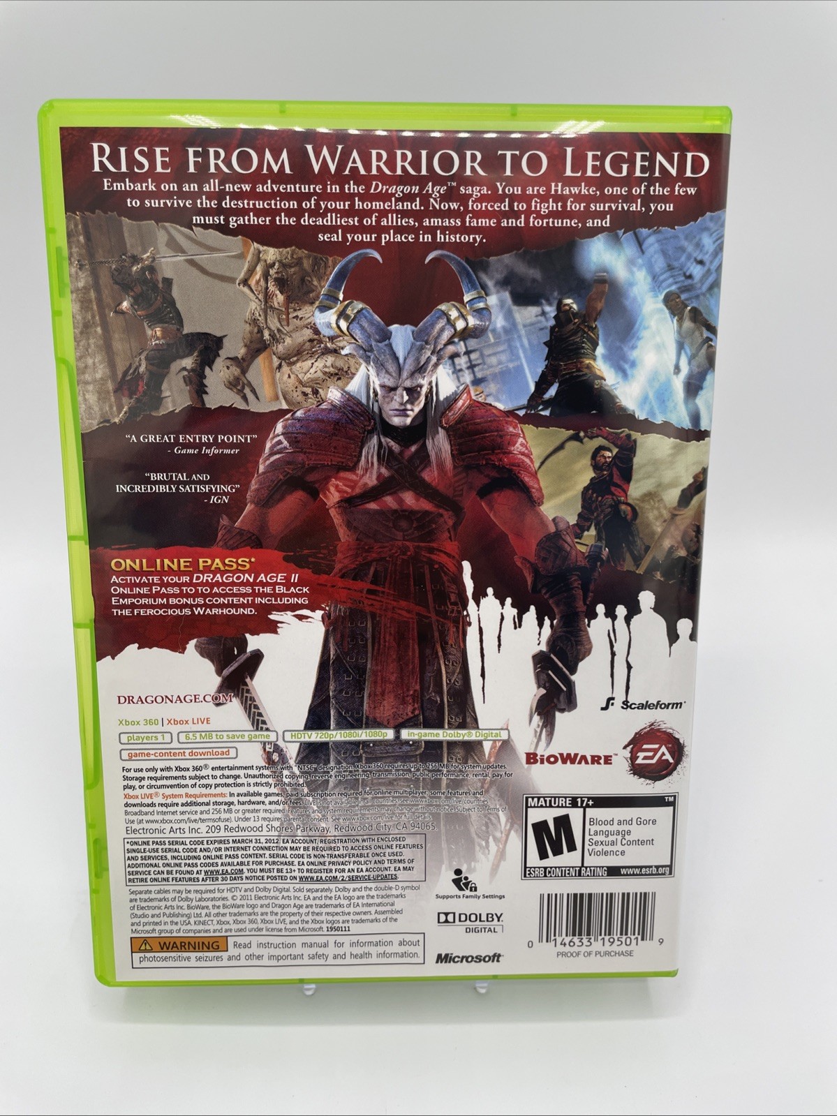 Dragon Age II (Microsoft Xbox 360, 2011) Complete CIB Tested