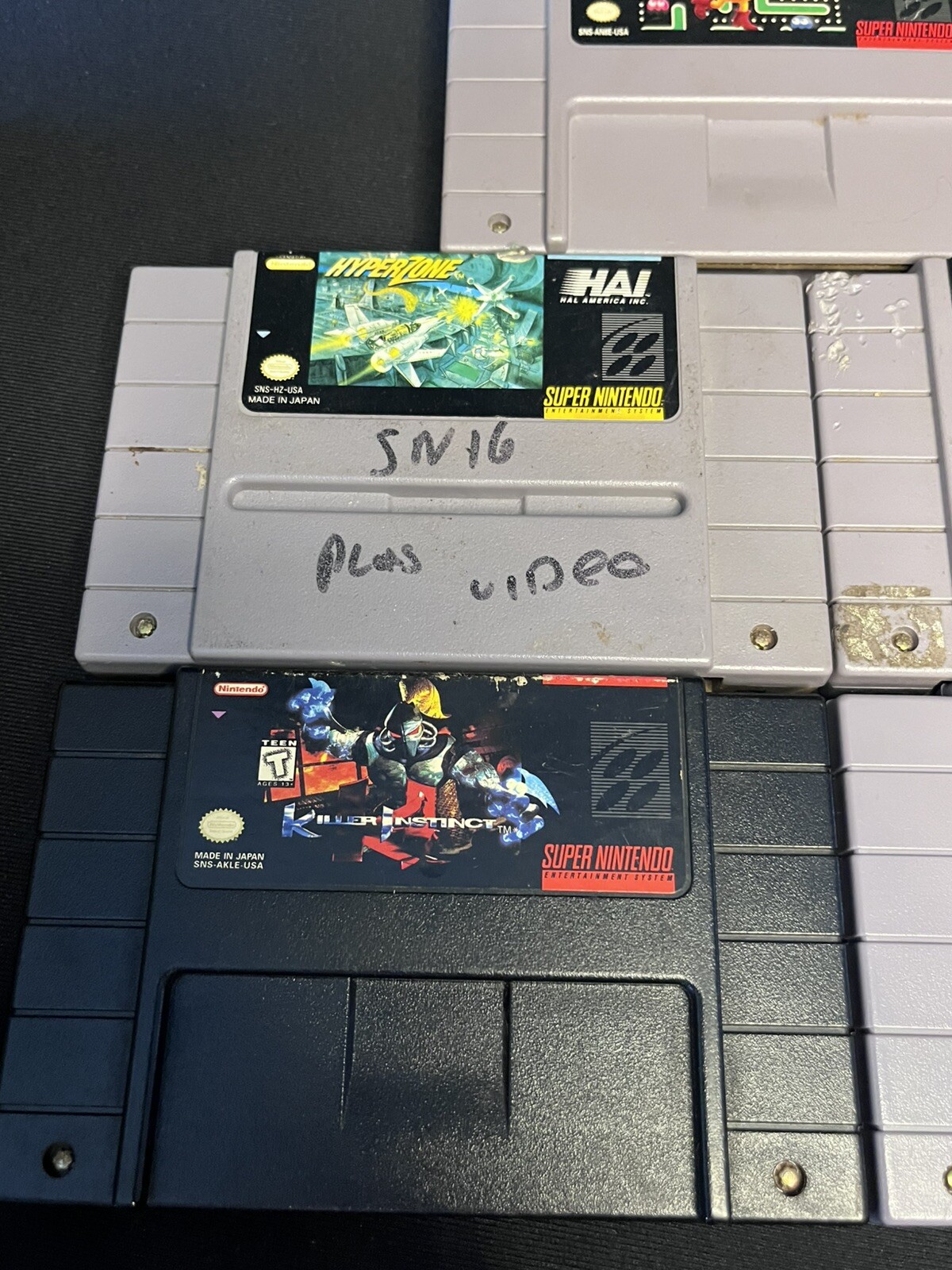 SNES Lot Killer Instinct Pac-Man Hyperzone Stunt Race FX Bass Fishing