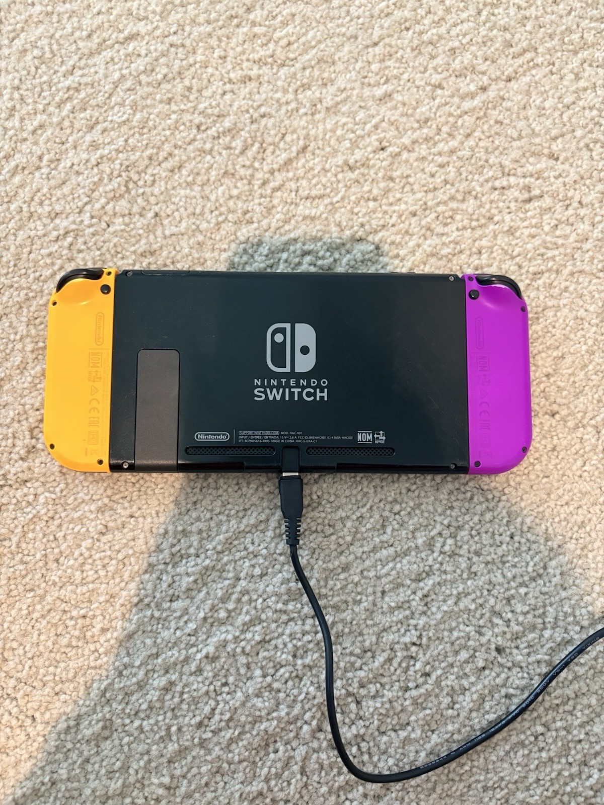 Nintendo Switch Handheld System Console Purple/Yellow Joy-Con, USB-C