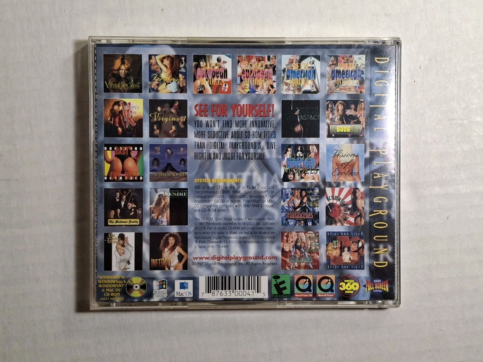 Digital Playground Erotic Virtual Sampler Vol 3 Adult Cd-rom Game PC