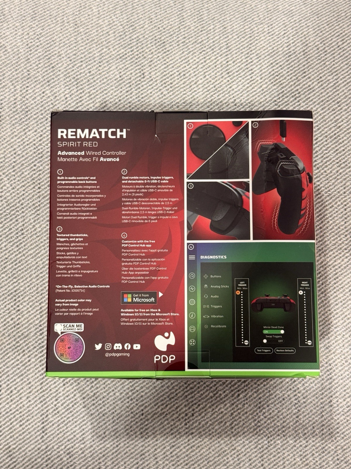 PDP Rematch Spirit Red Advanced Wired USB-C Controller for Xbox, PC – Rumble