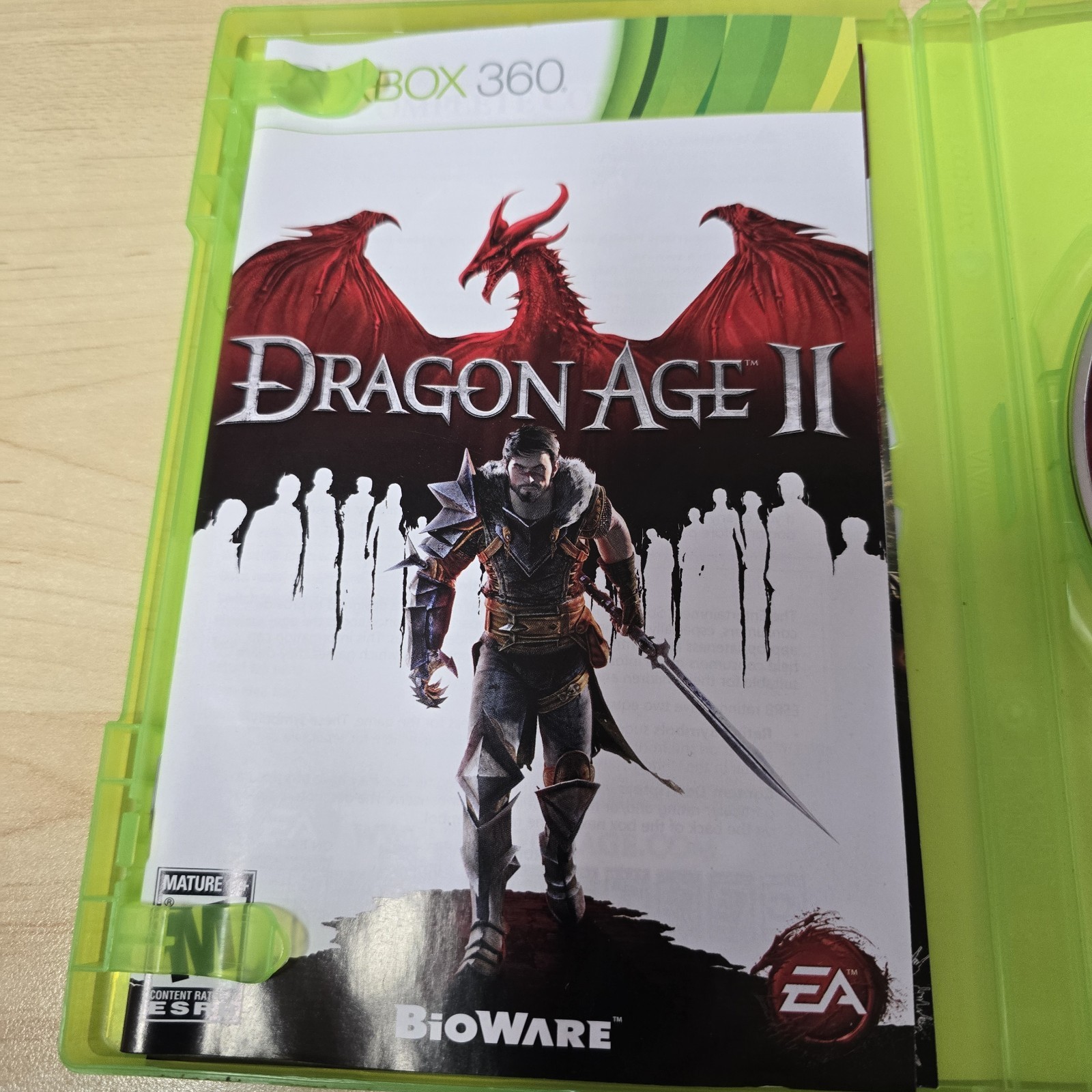 Dragon Age II (Microsoft Xbox 360, 2011) W/Manual