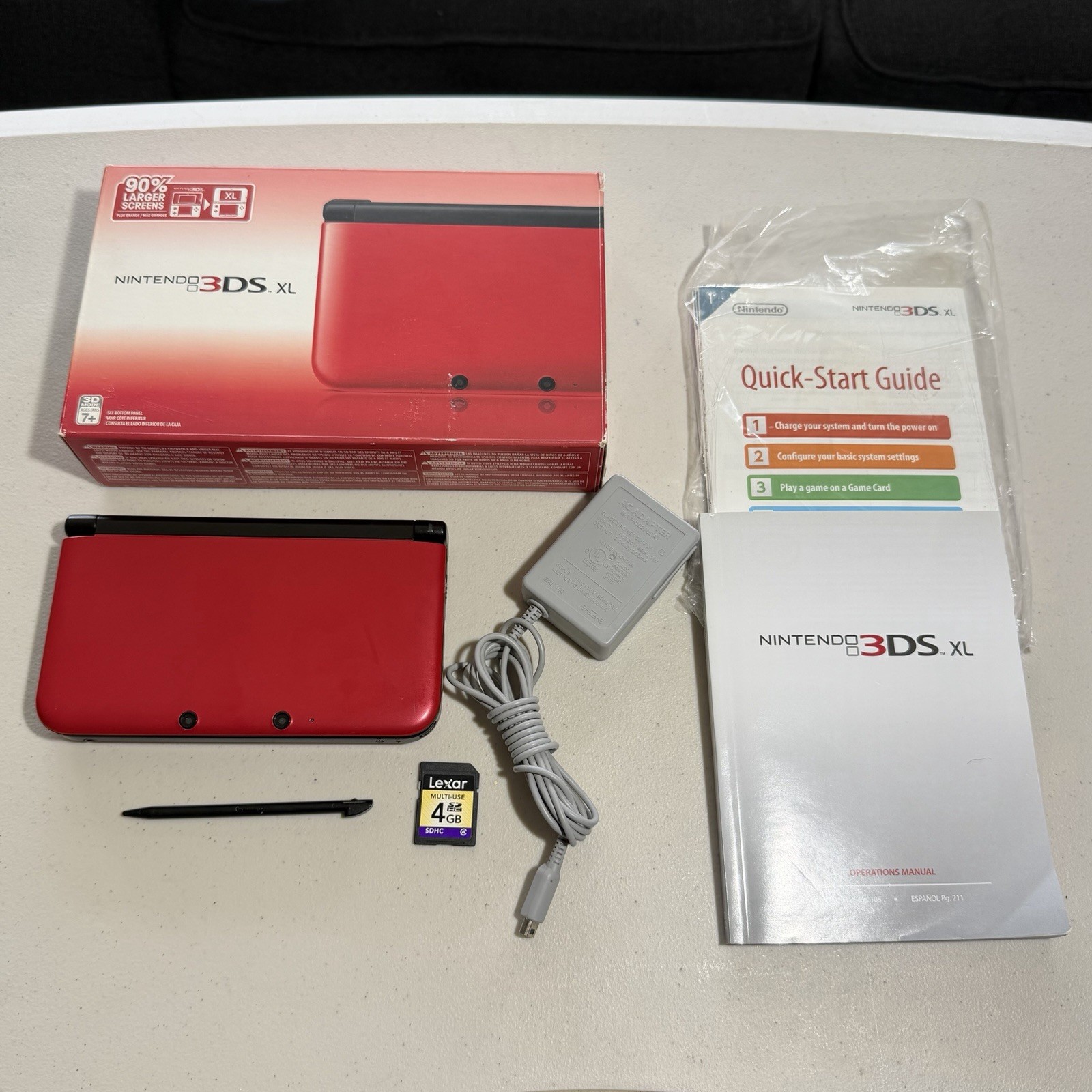 Nintendo 3DS XL Handheld Game Console Complete in Box Red/Black