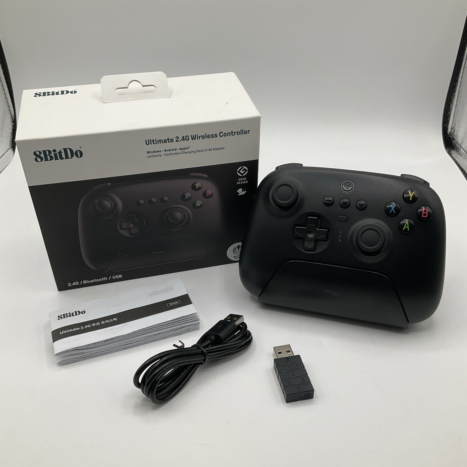 8BitDo Ultimate 2.4G Wireless Controller Black Bluetooth USB For Windows Android