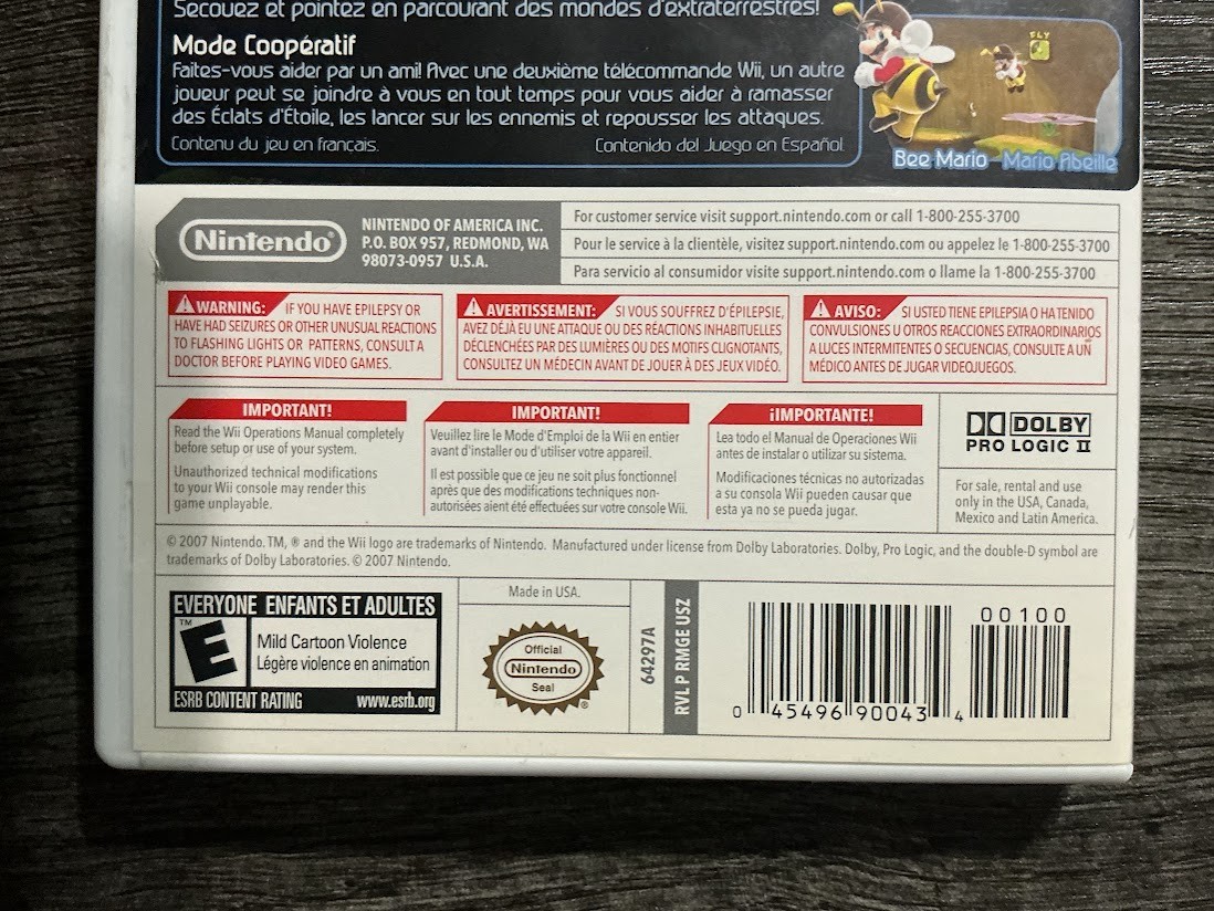 Super Mario Galaxy (Nintendo Wii, 2007) CIB Compete In Box Tested & Working!