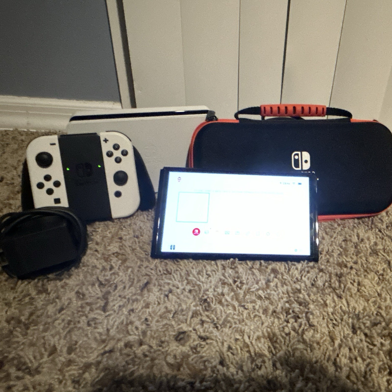 Nintendo Switch OLED Model White 64GB 1080p Wi-Fi USB-C w/ Joy-Con Dock Case