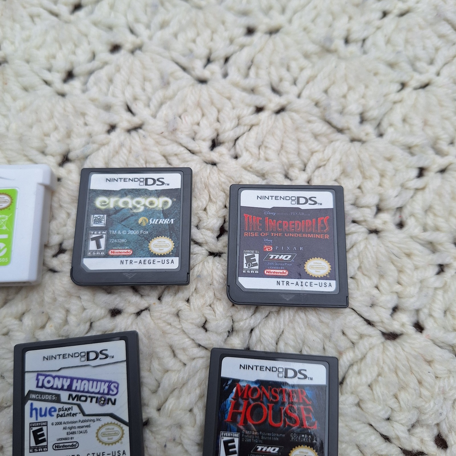 Lot of 5 Nintendo DS GBA Game Lot Eragon Tony Hawk Motion Galidor Monster House