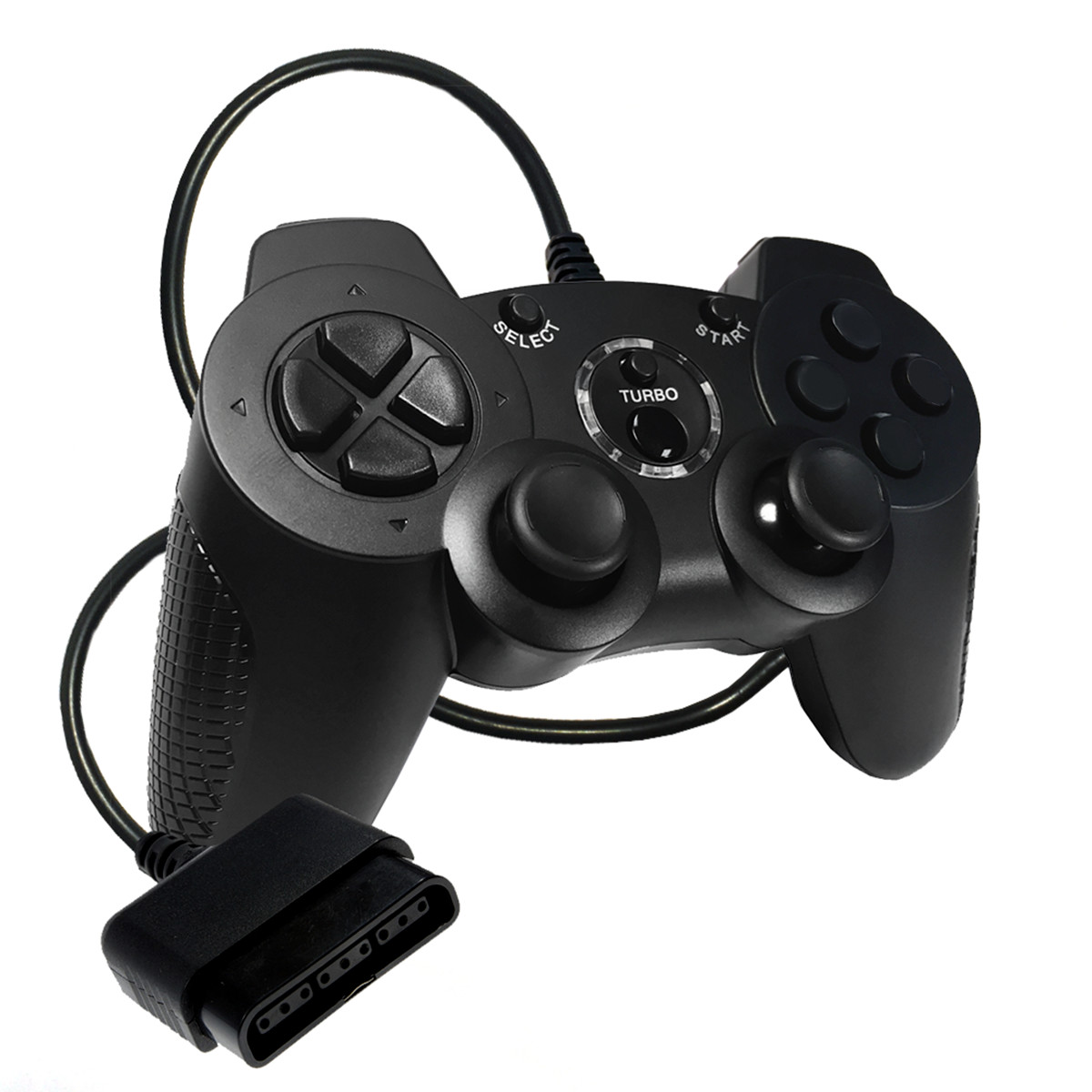 Old Skool Double-Shock 2 Wired Controller For PlayStation 2 PS2 – Black