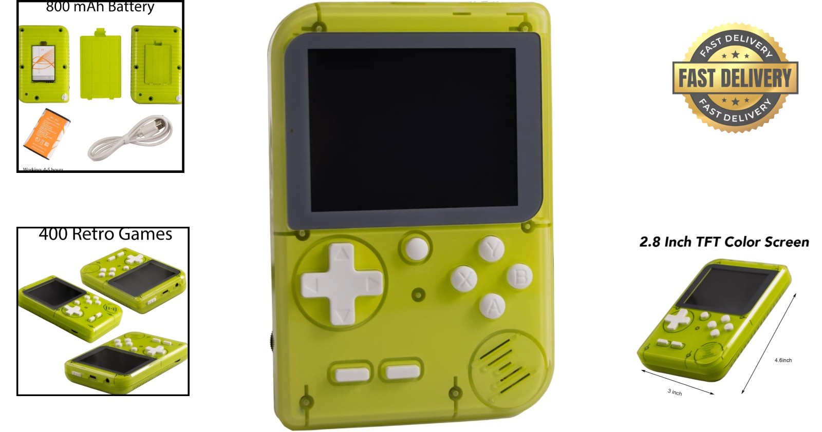 Retro Mini Game Machine: 400 Classic Games Handheld Console – 2.8-Inch Screen