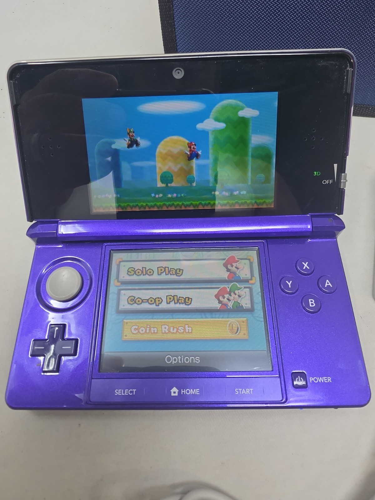 Nintendo 3DS Midnight Purple CTR-001 Console — Fully Tested w/Charger/Stylus
