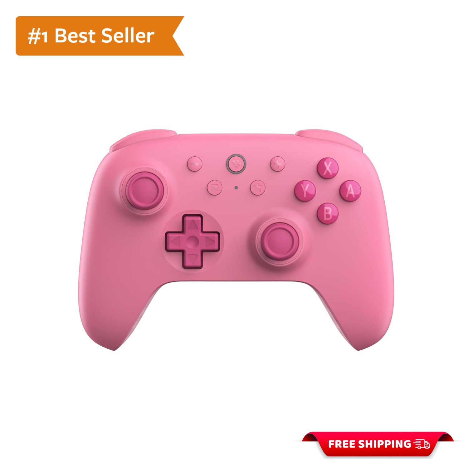 Battery-Powered Pink Game Controller with Custom Mapping for Nintendo Switch 2