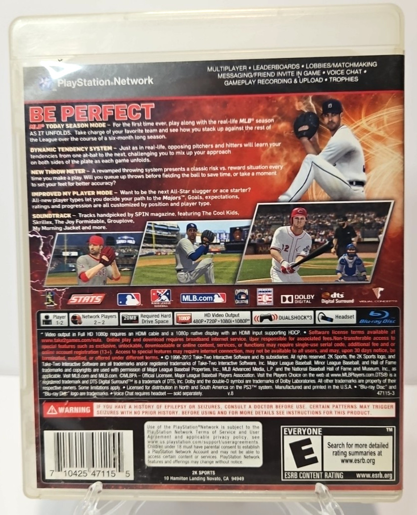Major League Baseball 2K12 (Sony PlayStation 3, 2011) PS3 2K Sports Verlander