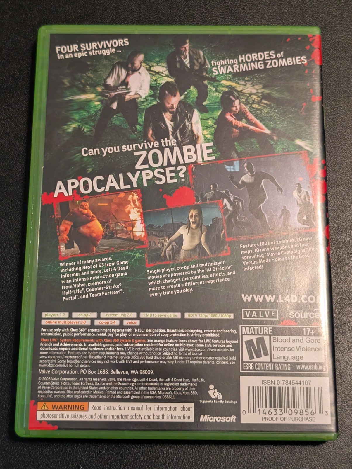 Left 4 Dead (Xbox 360) – Complete in Box (CIB) with Manual