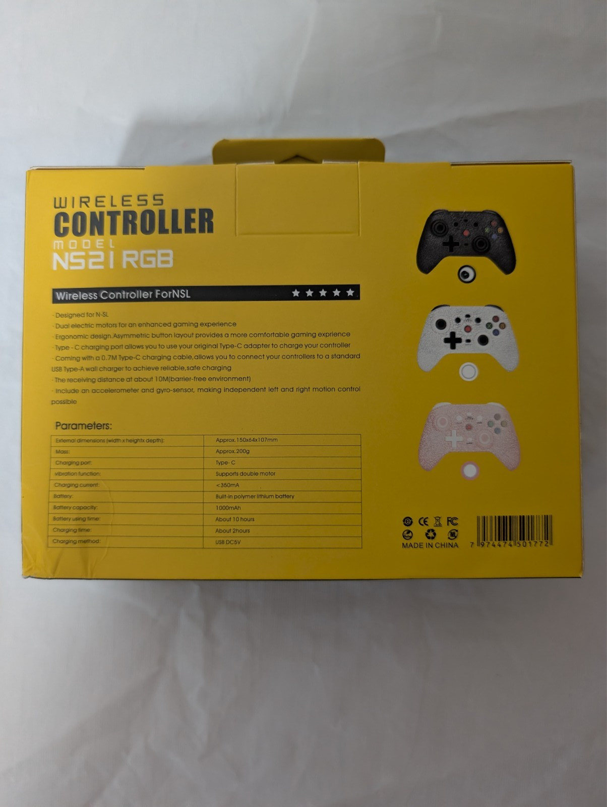 NS21 RGB Wireless Gaming Controller Bluetooth Gamepad Switch PC Android iOS