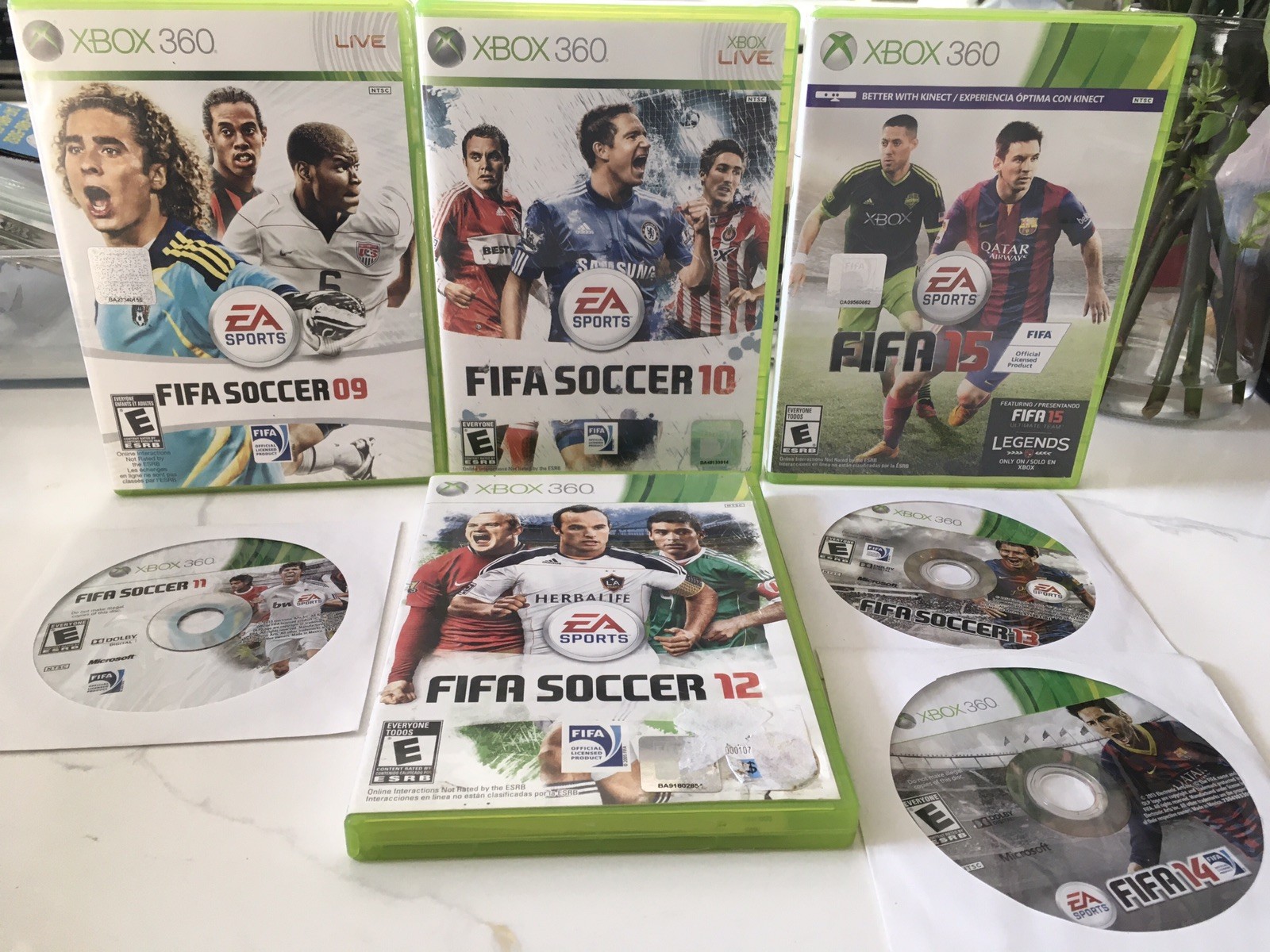 Xbox 360 Fifa 09,10,11,12,13,14,15 Game Lot Bundle Soccer Football Futbol Balon