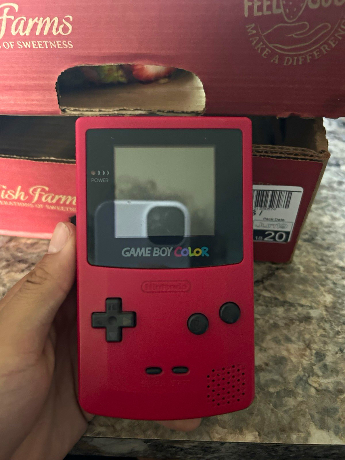 Nintendo Game Boy Color Handheld System Red CGB-001 w/ Frogger Cartridge