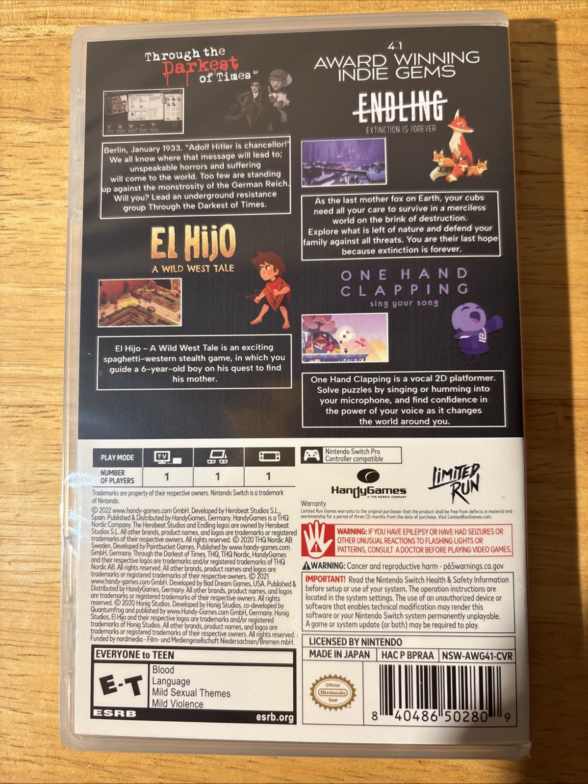 BRAND NEW 4 IN 1 BUNDLE AWARD WINNING INDIE GEMS LIMITED RUN GAMES U.S. ESRB
