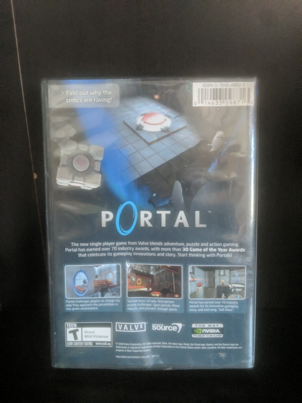 RARE Portal PC game 2008 no manual with key code! ~ trl8#29