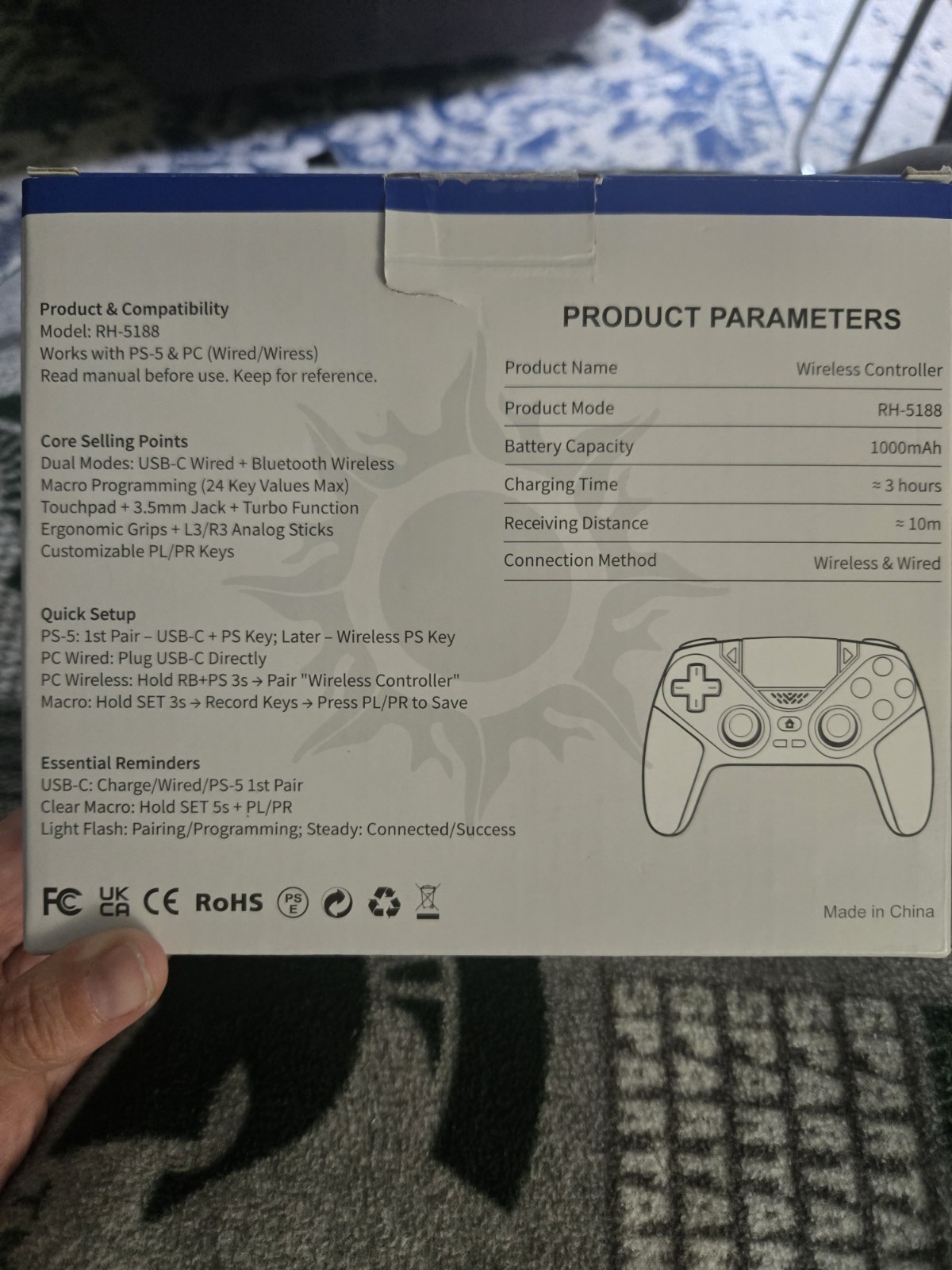 PS5 Controllers, new set, love the led colors! One pink and one black!