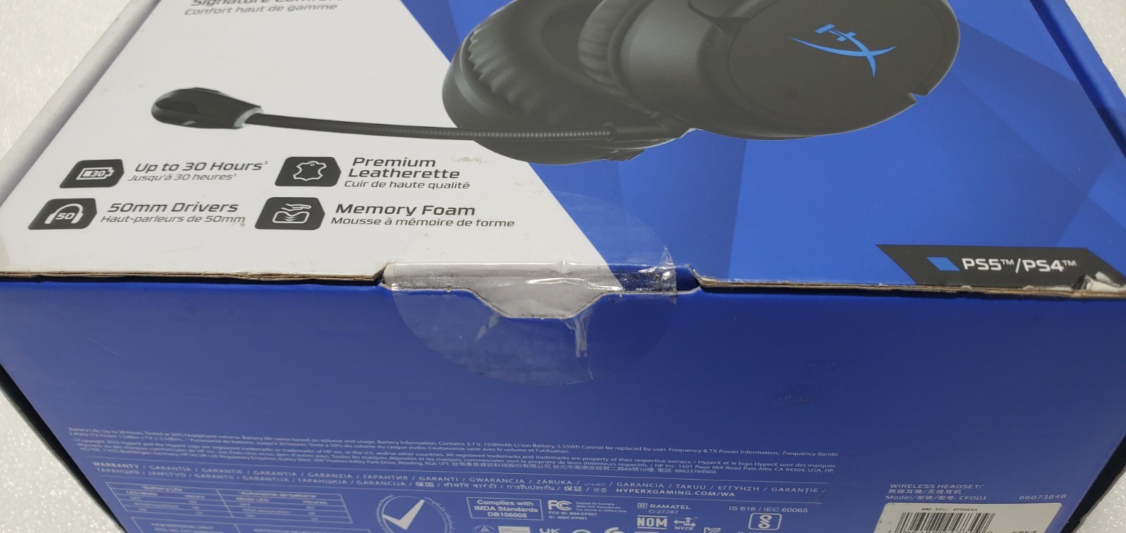 HyperX Cloud Flight Wireless Headphone Headset Black Blue PS5 PS4 Gaming SEALED.
