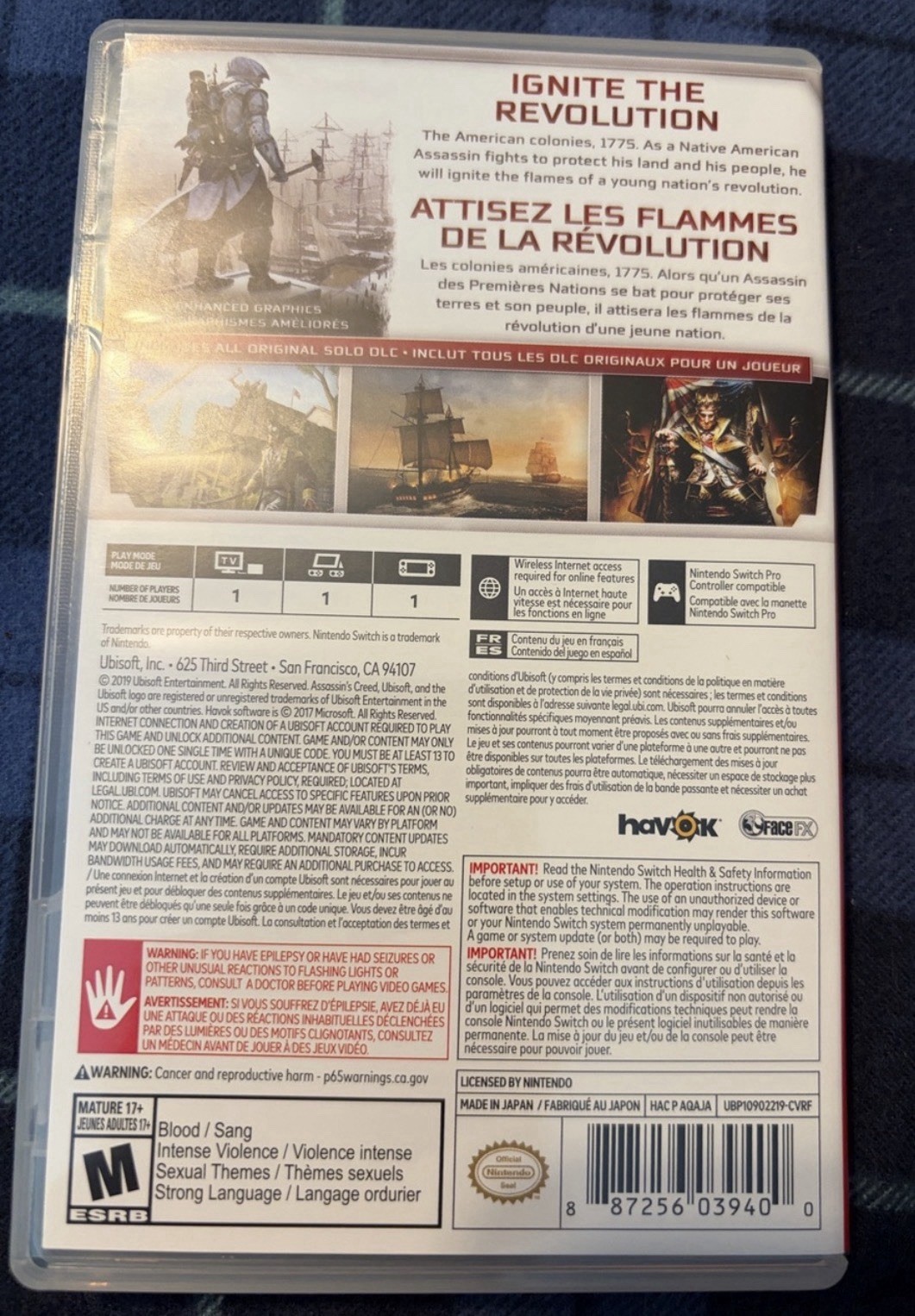 Ubisoft Assassin’s Creed III Remastered Nintendo Switch M NTSC-U/C 2019