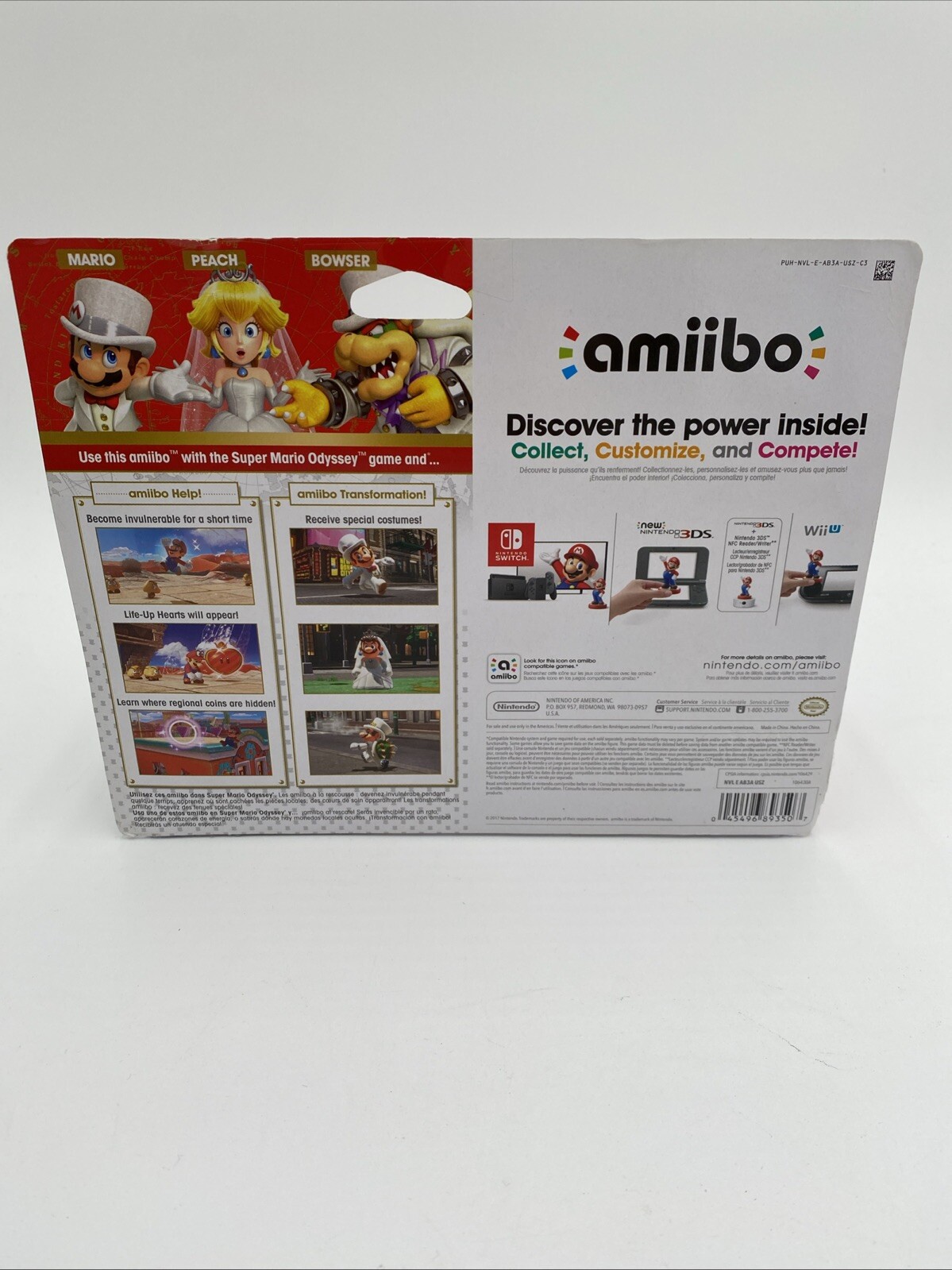 Nintendo amiibo Super Mario Odyssey Peach Bowser Wedding 3 Pack Figures NEW