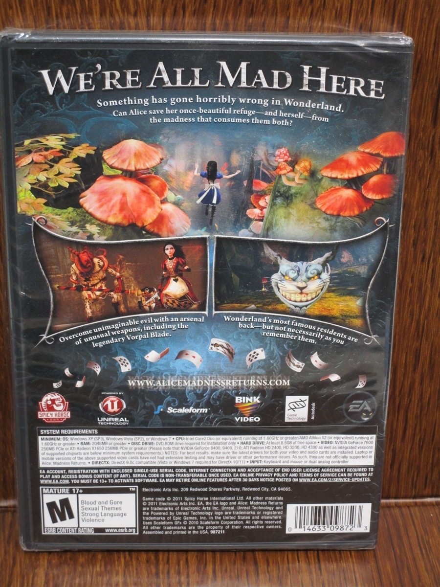 Video Game PC Alice Madness Returns NEW SEALED