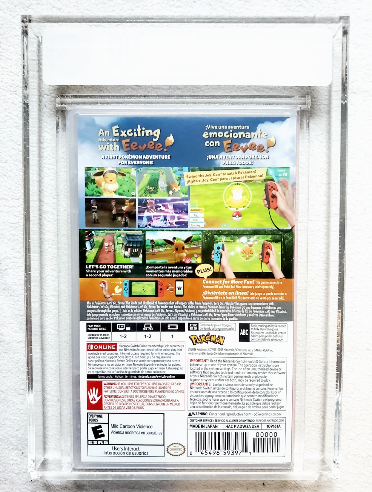 POKEMON LET’S GO EEVEE Nintendo Switch 1st Print VGA 90 💎GEM MINT 💎 Grade WATA