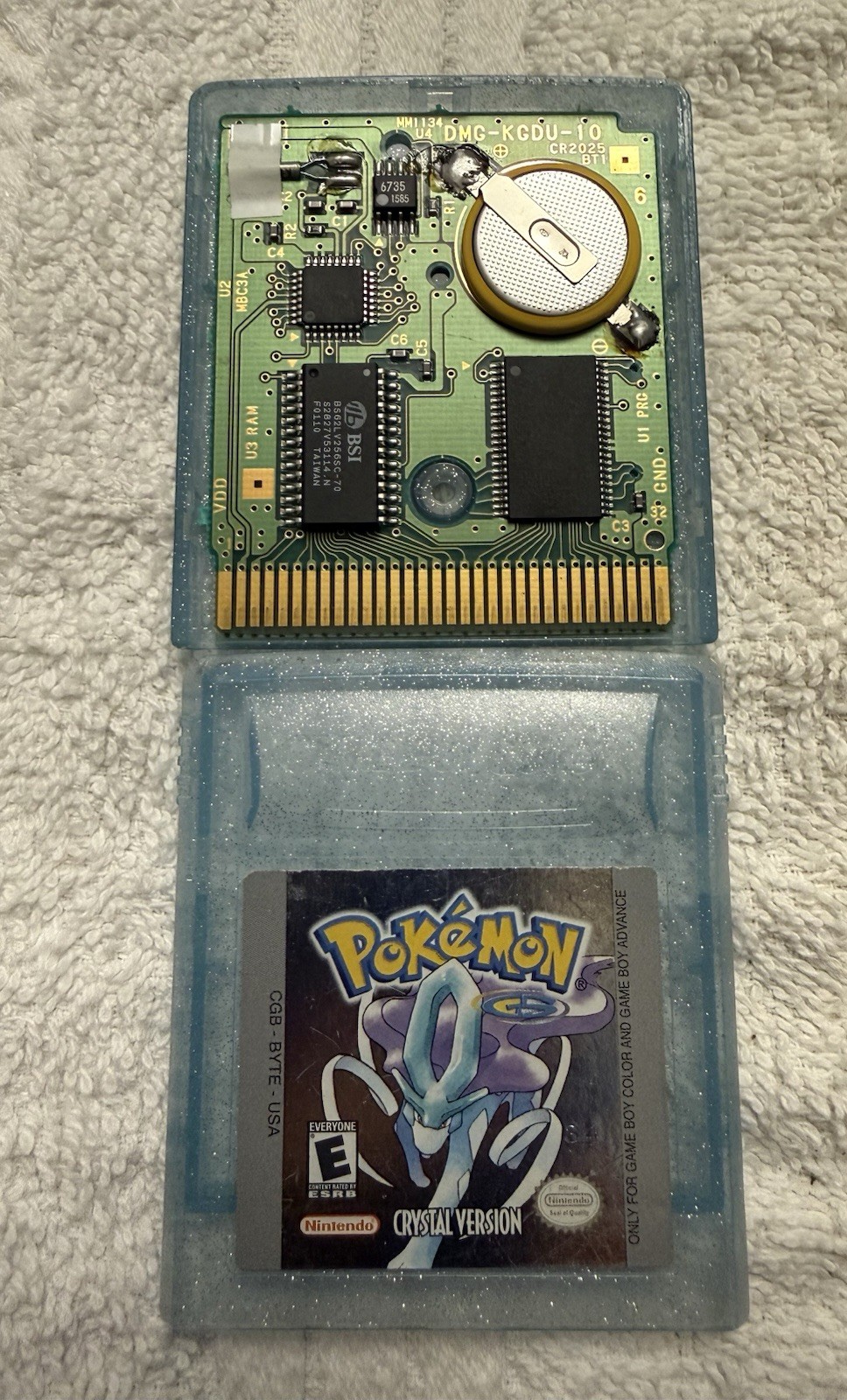 Pokemon Crystal Version (Nintendo Gameboy Color, 2001) GBC Authentic New Battery