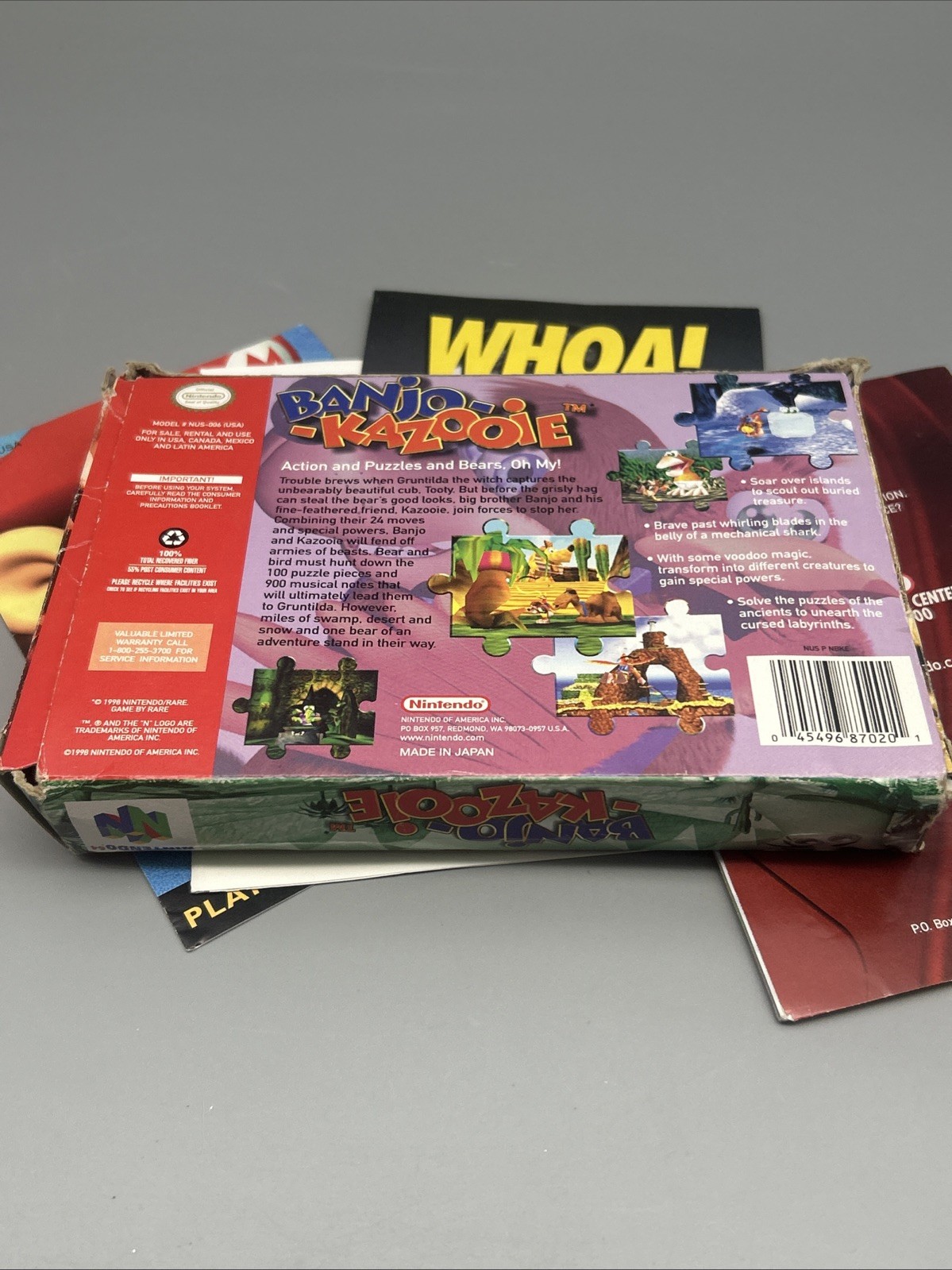 Banjo-Kazooie (Nintendo 64 N64) Complete in Box CIB W/Manual Authentic Tested