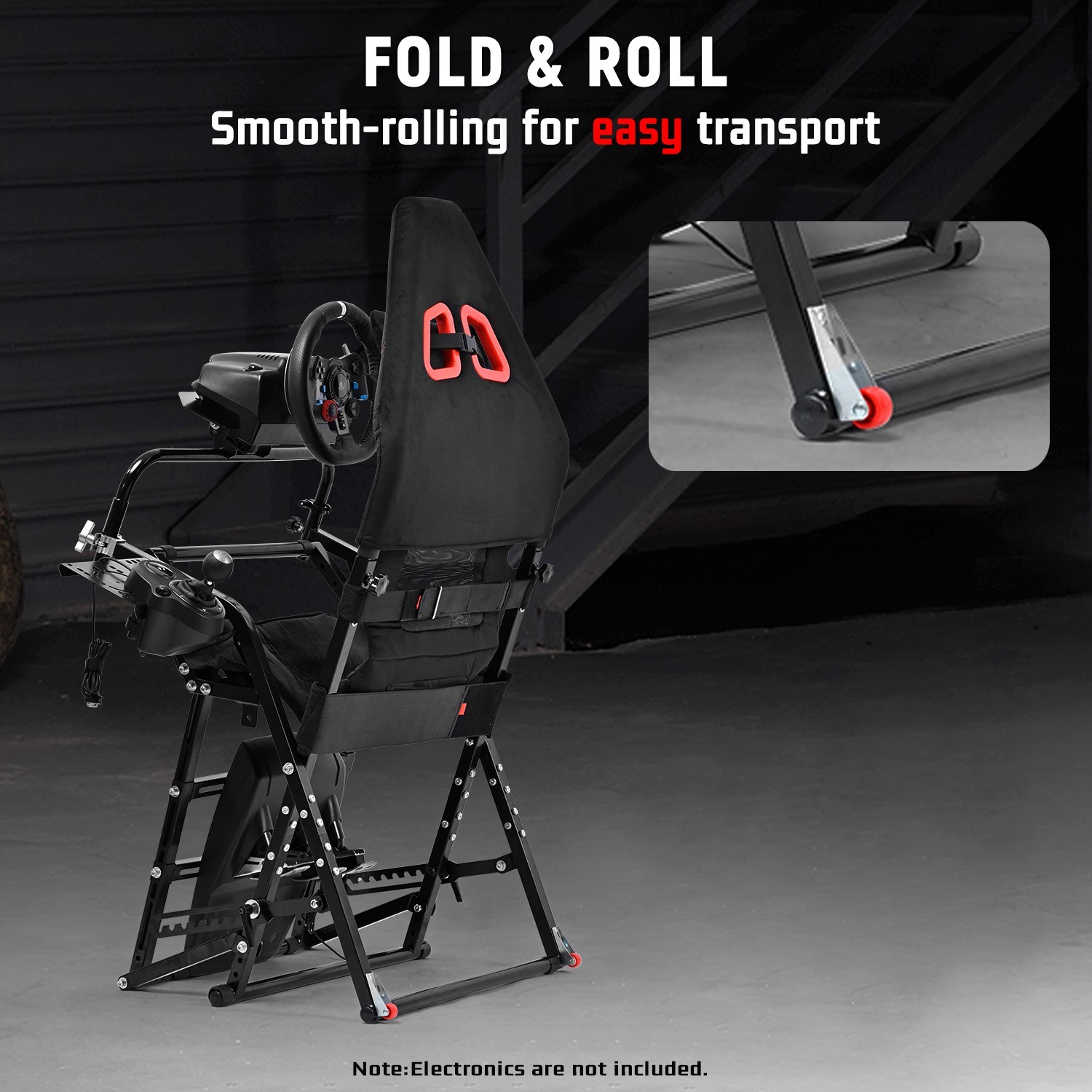 Dardoo Foldable Racing Simulator Cockpit Fit Logitech G923 G29 Moza Thrustmaster
