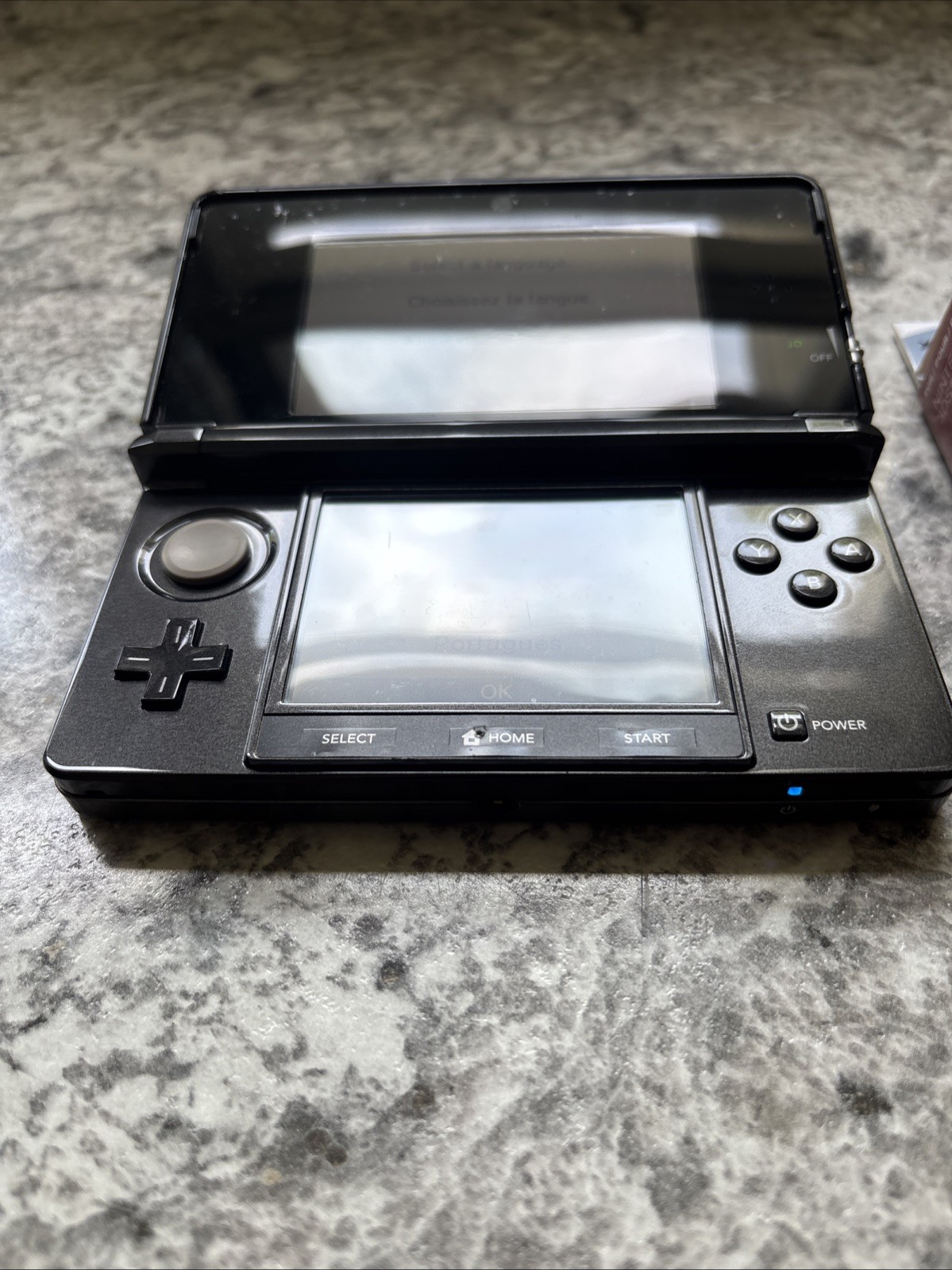 Nintendo 3DS – Cosmic Black & Grey With Charger , SD Card 2GB