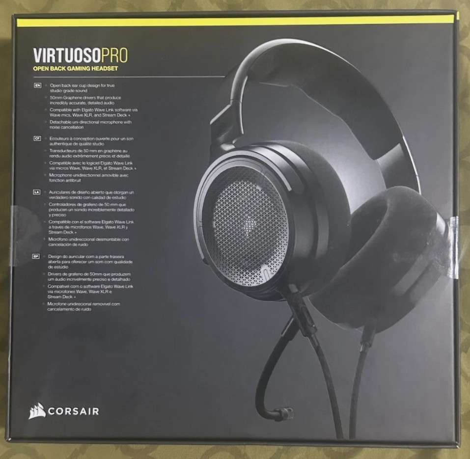 New Corsair VIRTUOSO PRO Wired Open Back Gaming Headset PC PS5 Sealed