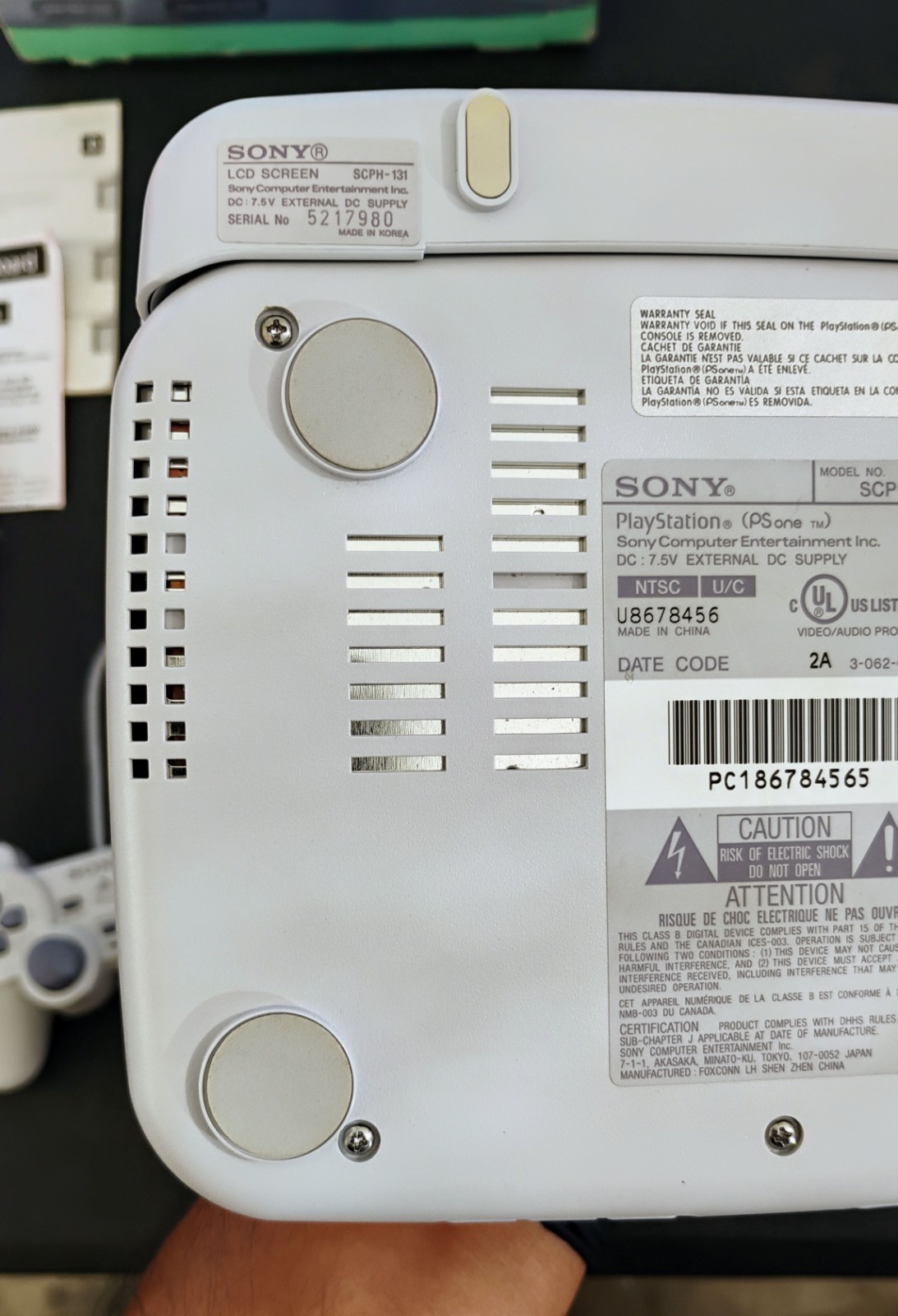 PSOne Combo Ps1 With LCD Screen, Box, Manuals, Power, AV cable CIB