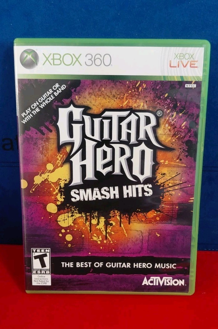 Guitar Hero Smash Hits Microsoft Xbox 360 2009 Complete CIB w/ Manual Clean!