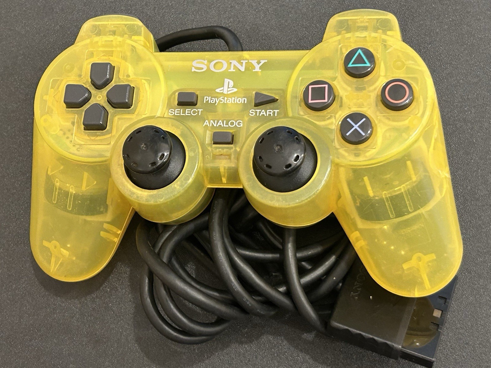 SONY PlayStation PS2 Official DualShock2 Lemon Yellow SCPH-10010 Controller RARE