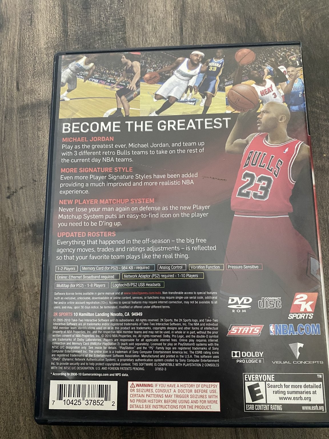 NBA 2K11 PlayStation 2 PS2 Video Game Michael Jordan Basketball