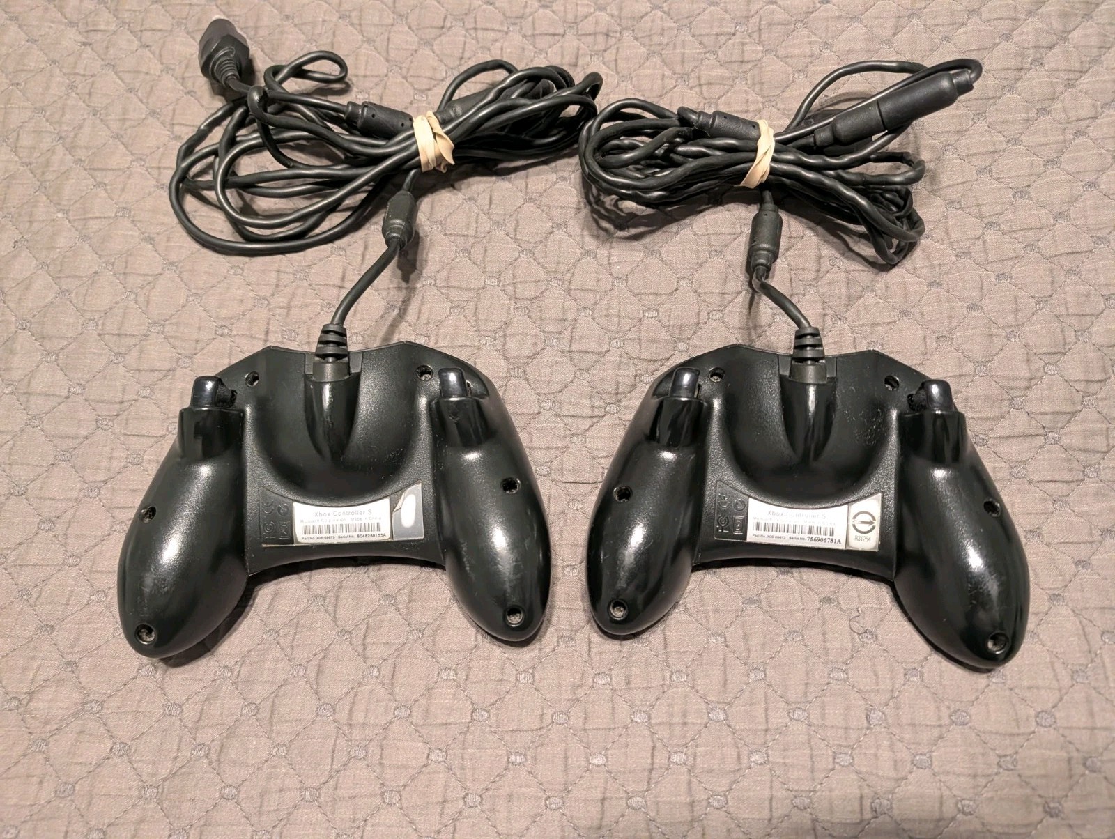 Lot Of 2 Original Xbox OEM S Type Black Controller (X08-69873) Breakaway Tested