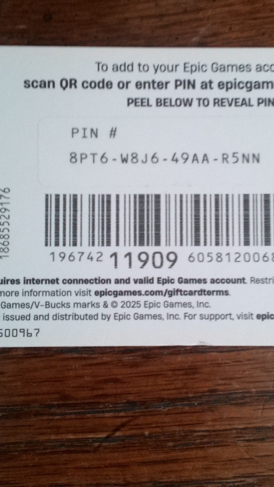Epic Games Fortnite Prepaid Gaming Card for PC Multi-Platform 2025