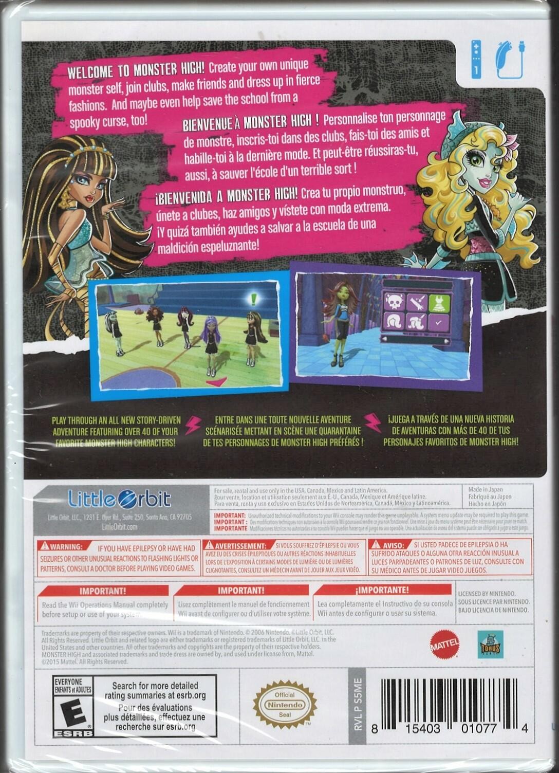 Monster High New Ghoul in School WII (Brand New Factory Sealed US Version) Ninte