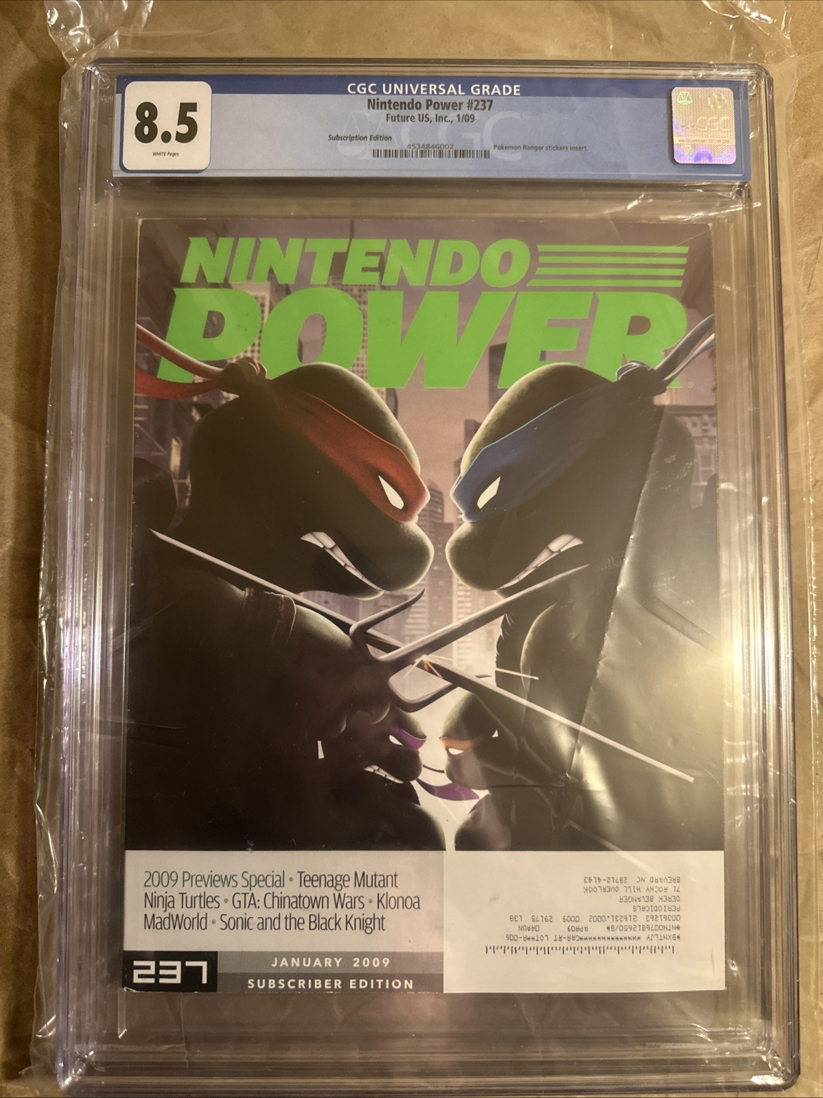 Nintendo Power Magazine #237 Ninja Turtles Sub Edition CGC 8.5