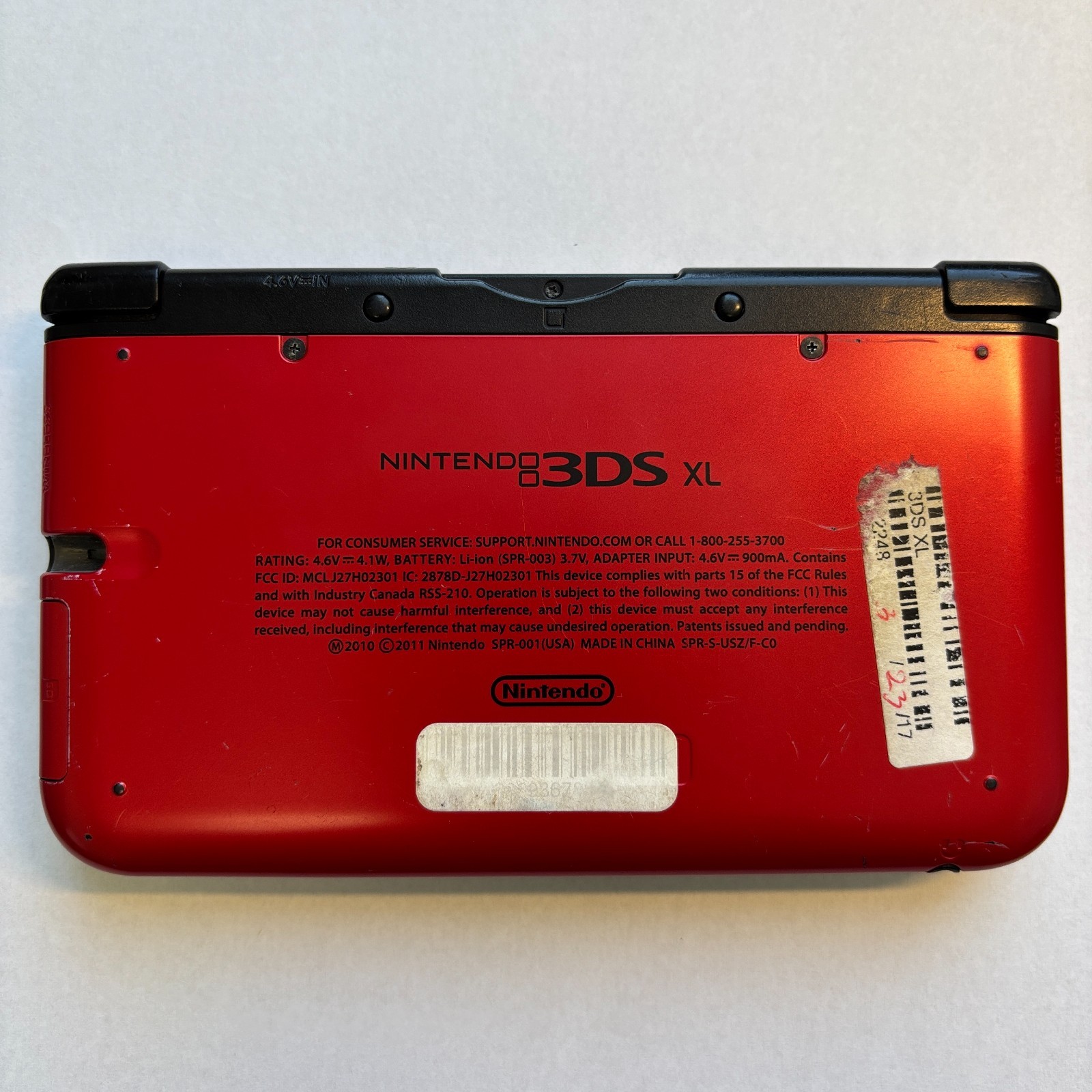 Nintendo 3DS XL Red Console SPR-001 Top Screen Repair 3 Game Bundle Tested Works